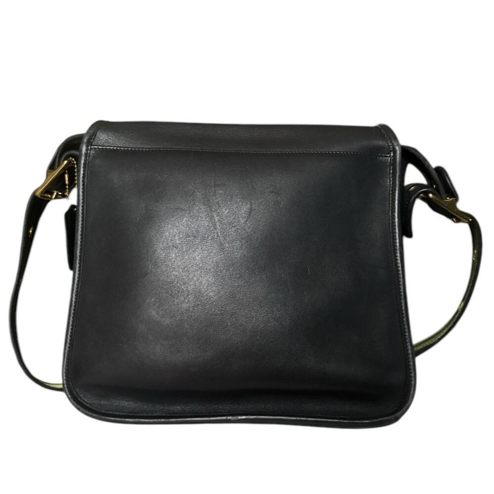 Vintage Y2K Coach Stewardess black leather crossbody bag 9525 adjustable strap - Picture 3 of 16